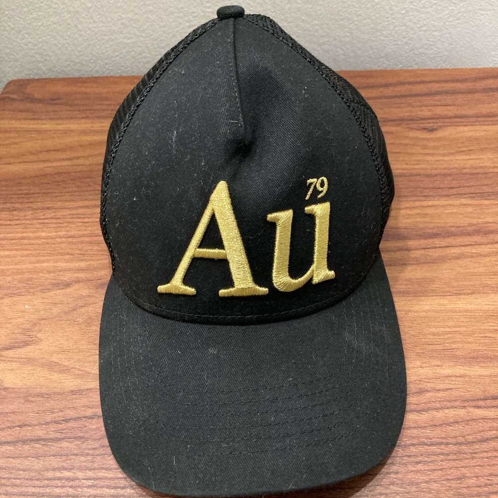 Black and Gold 'Au 79' Embroidered Baseball Cap